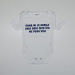 Body kratki rukav bijeli-plavi natpis-kuma