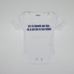 Body kratki rukav bijeli-plavi natpis-šminker