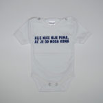 Body kratki rukav bijeli-plavi natpis-od kuma