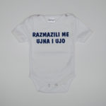 Body kratki rukav bijeli-plavi natpis-ujna i ujo