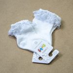 L`adoro čarapice - bijele, srebrna čipka