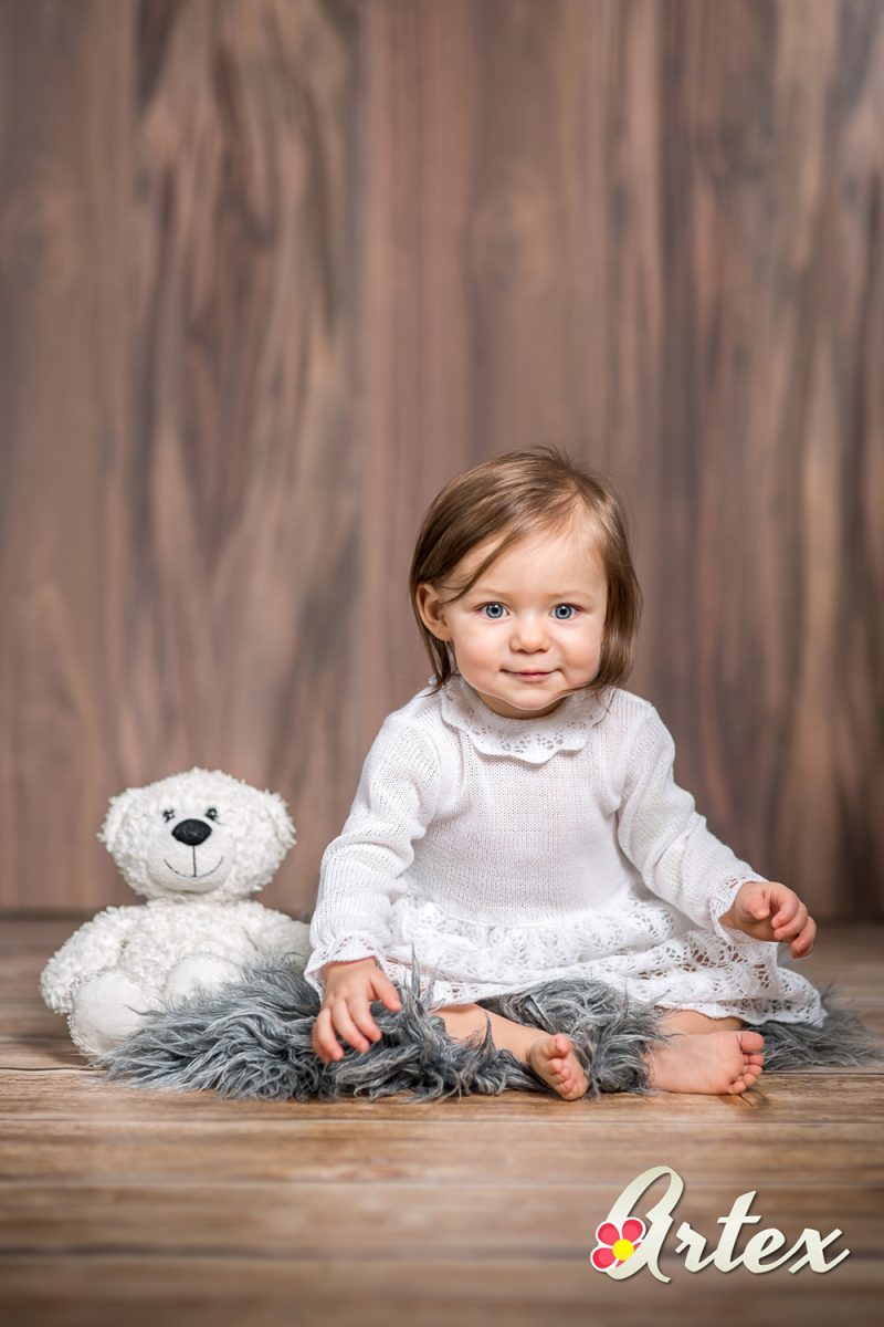 Artex baby pleteni komplet (haljina i kapa) - bijeli 15615