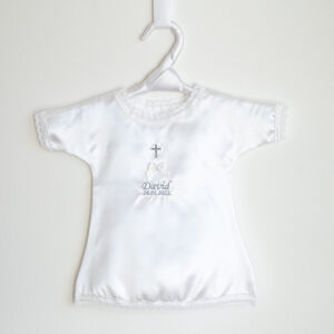 Personalizirana krsna haljinica – bijela mašnica, K11417