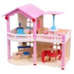 Drvena vila za lutke na dva kata - 16850