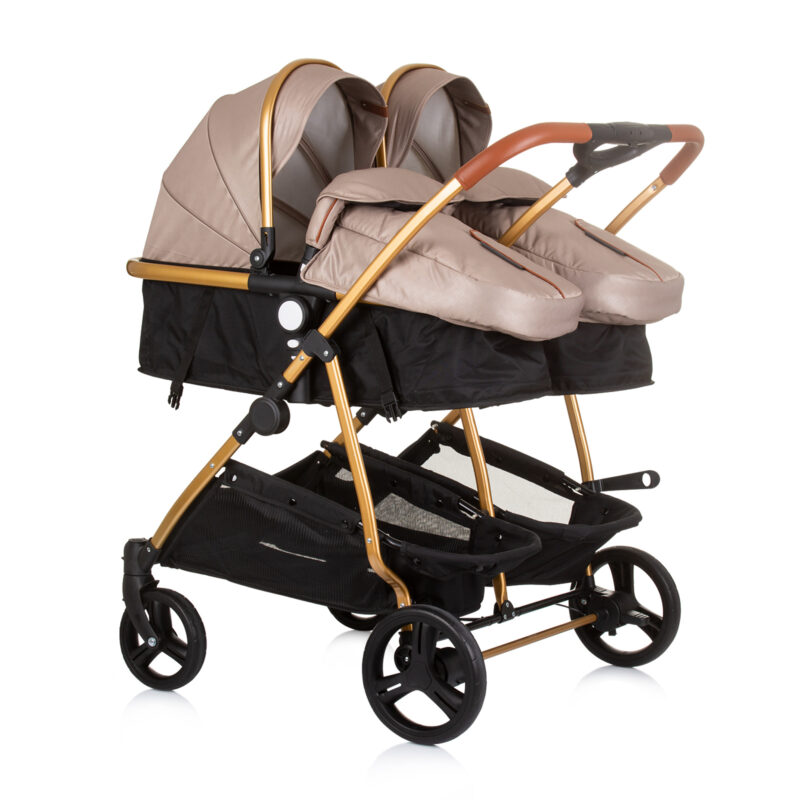 Chipolino dječja kolica za blizance ili dvoje djece - Duo Smart Golden Beige
