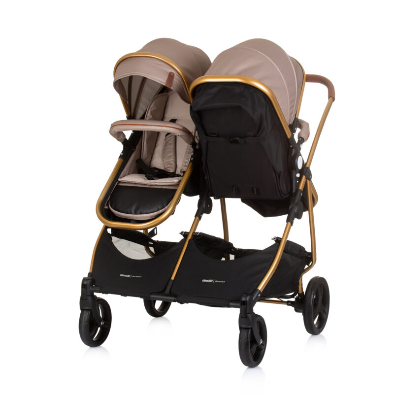 Chipolino dječja kolica za blizance ili dvoje djece - Duo Smart Golden Beige - Slika 4