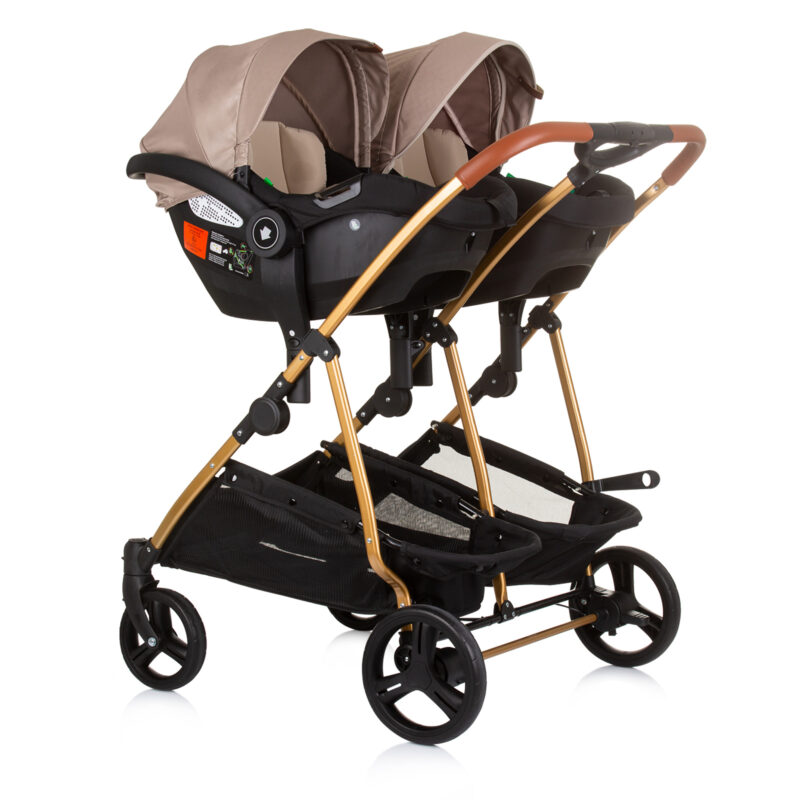 Chipolino dječja kolica za blizance ili dvoje djece - Duo Smart Golden Beige - Slika 7