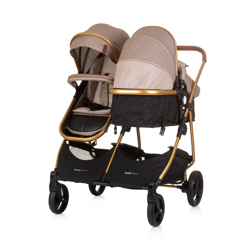 Chipolino dječja kolica za blizance ili dvoje djece - Duo Smart Golden Beige - Slika 9