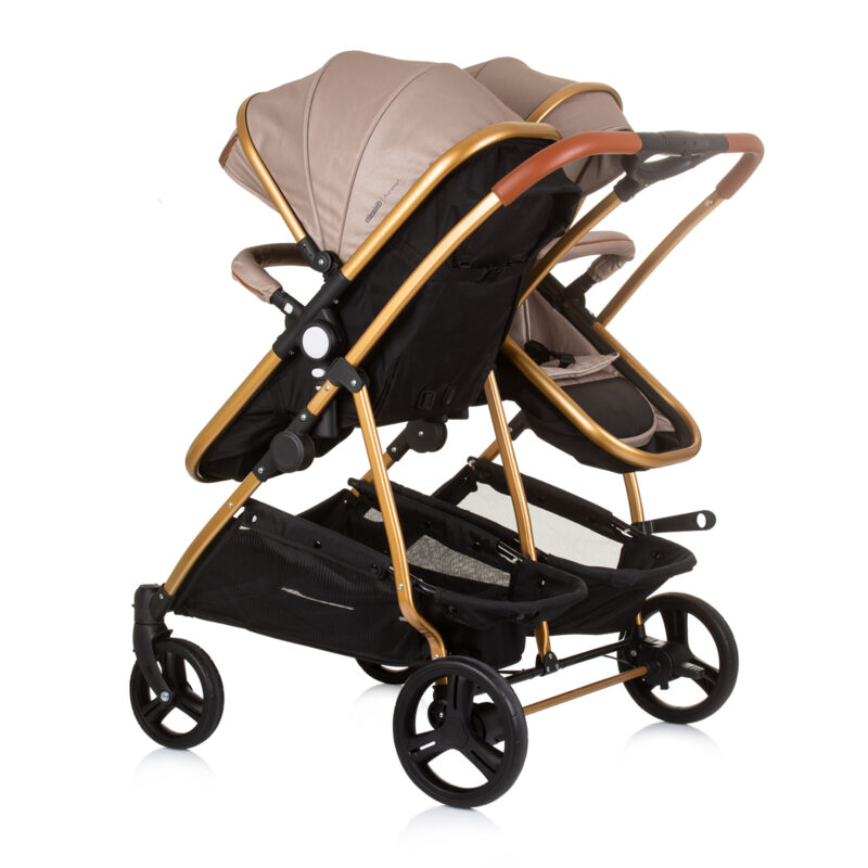 Chipolino dječja kolica za blizance ili dvoje djece - Duo Smart Golden Beige - Slika 10