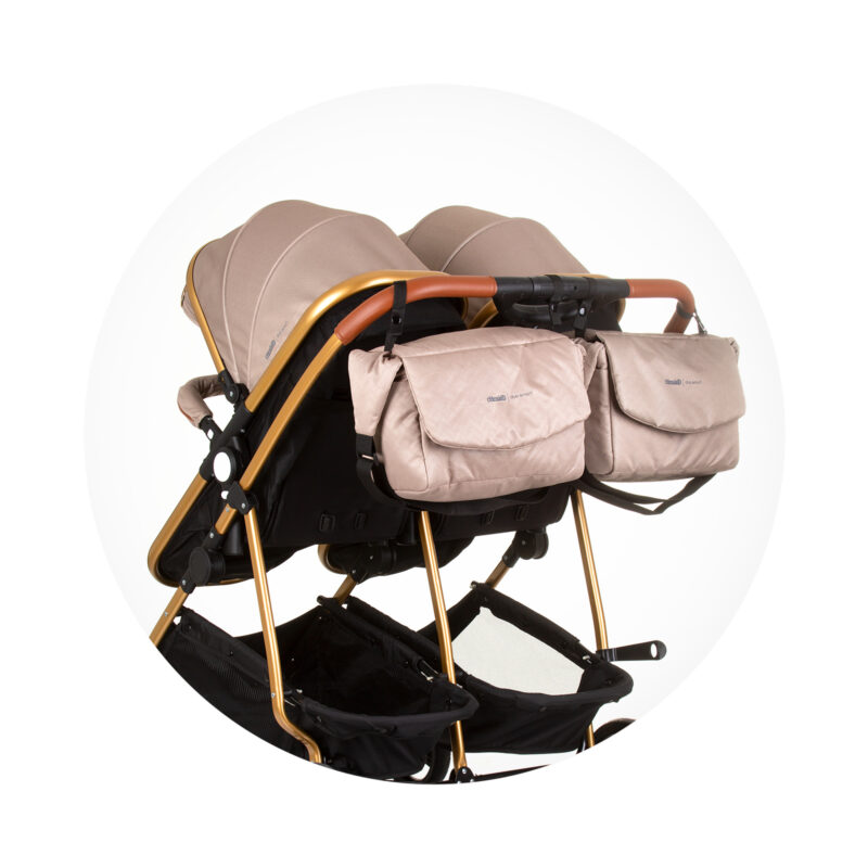 Chipolino dječja kolica za blizance ili dvoje djece - Duo Smart Golden Beige - Slika 11