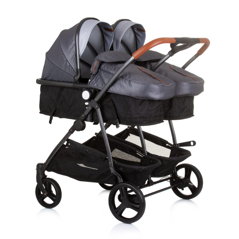 Chipolino dječja kolica za blizance ili dvoje djece - Duo Smart Silver Grey
