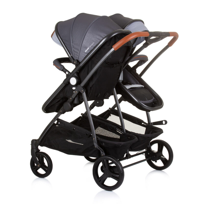 Chipolino dječja kolica za blizance ili dvoje djece - Duo Smart Silver Grey - Slika 2