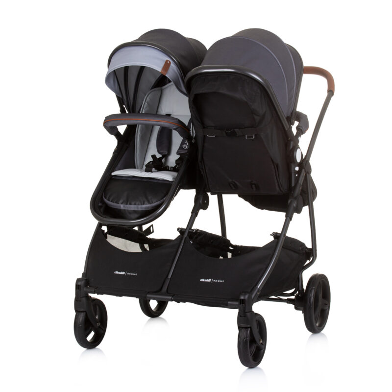 Chipolino dječja kolica za blizance ili dvoje djece - Duo Smart Silver Grey - Slika 4