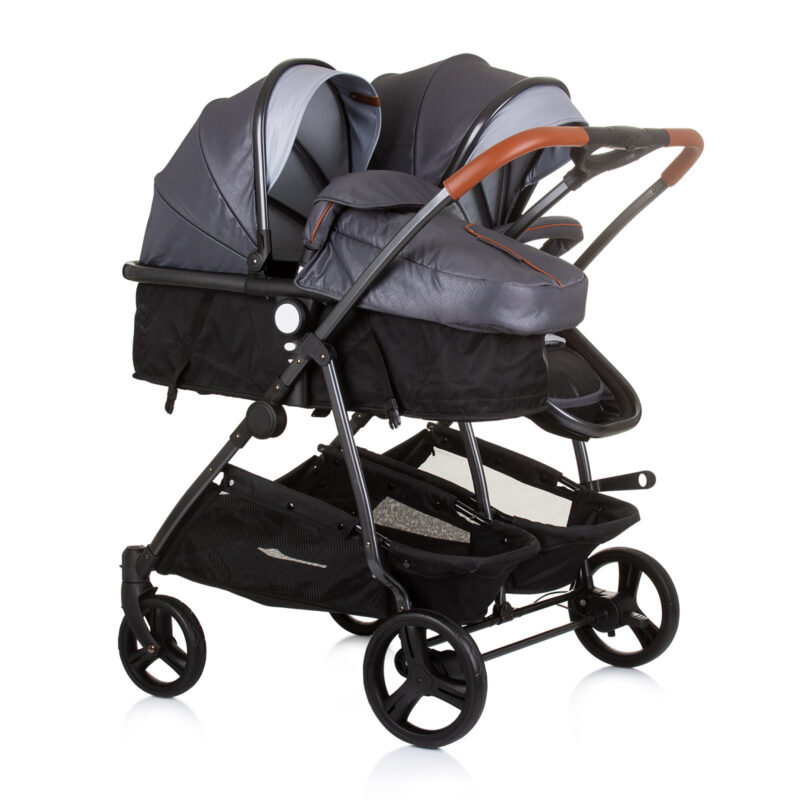 Chipolino dječja kolica za blizance ili dvoje djece - Duo Smart Silver Grey - Slika 3