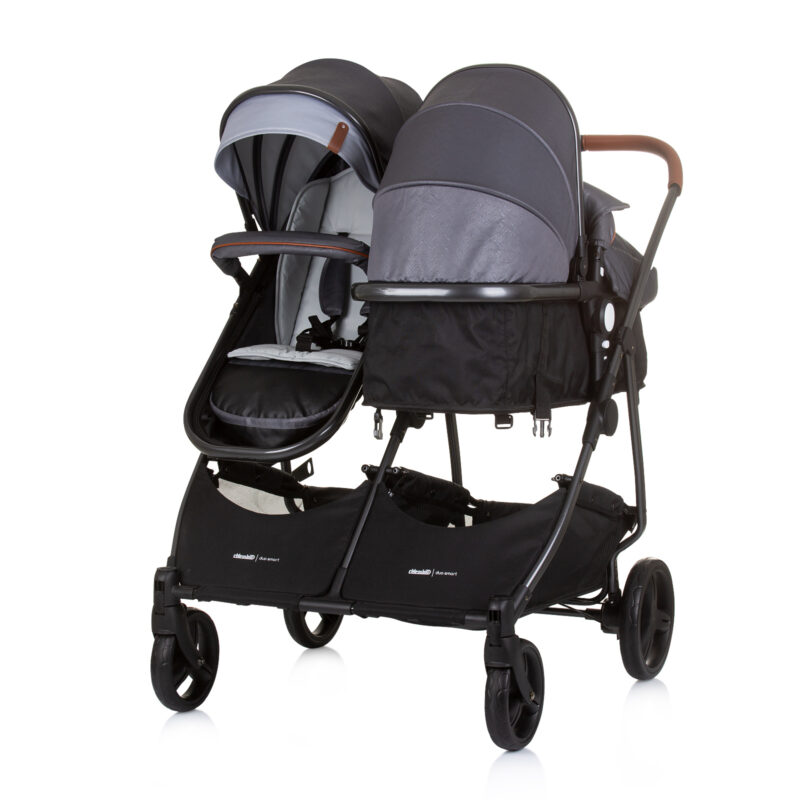 Chipolino dječja kolica za blizance ili dvoje djece - Duo Smart Silver Grey - Slika 7