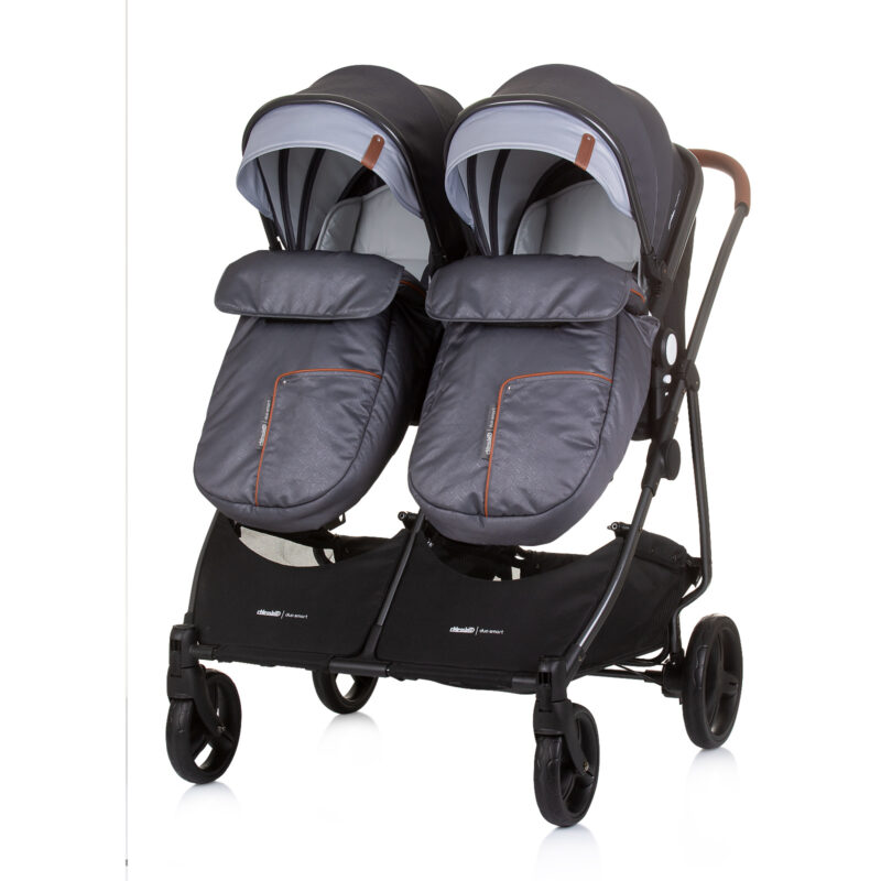 Chipolino dječja kolica za blizance ili dvoje djece - Duo Smart Silver Grey - Slika 8
