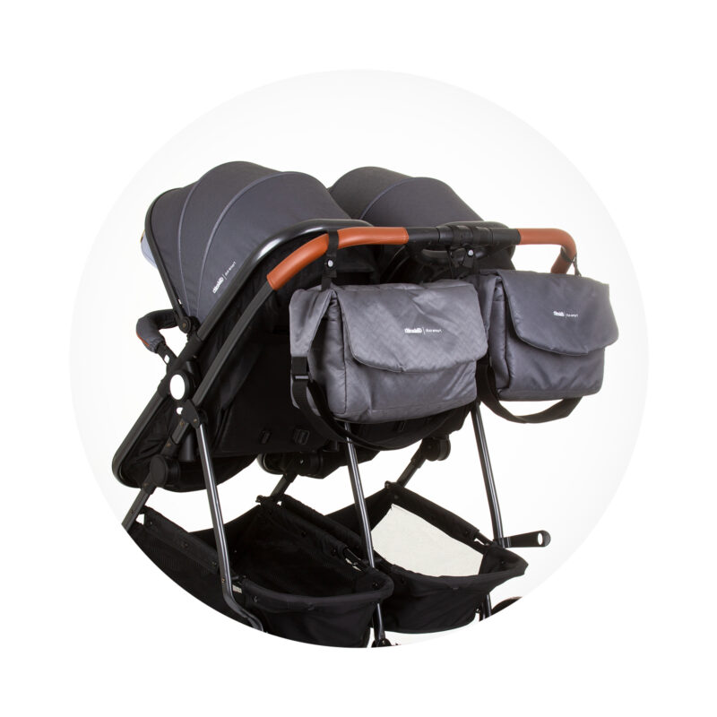 Chipolino dječja kolica za blizance ili dvoje djece - Duo Smart Silver Grey - Slika 9