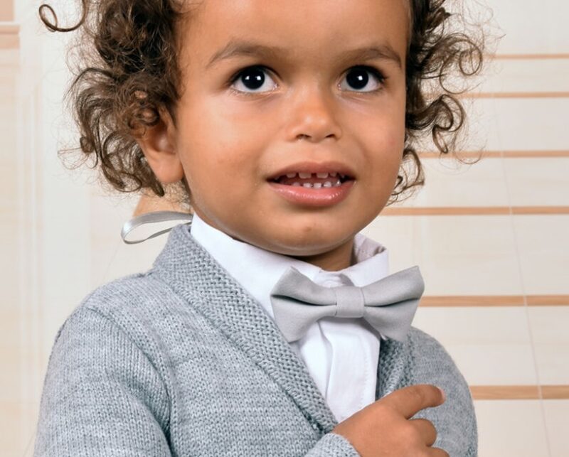 Christopher baby leptir mašna - siva, 19826