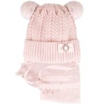 Ajs komplet kapa i šal (vel.36-38) - svijetlo roza, 19988