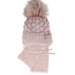 Ajs komplet kapa i šal (vel.40-42) - prljavo roza, 19990