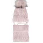 Ajs komplet kapa i šal (vel.44-48) - roza, 19998