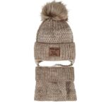 Ajs komplet kapa i šal (vel.44-48) - krem, 20001