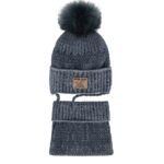 Ajs komplet kapa i šal (vel.44-48) - plava, 20001