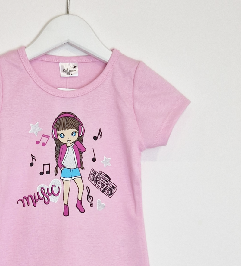 Kretex kids majica roza music (2-6) - K10314 - Slika 2