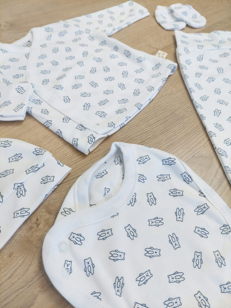Kretex baby komplet za novorođenče (0-3mj) "Medo" 5/1 - bijeli, K11122 - Slika 2