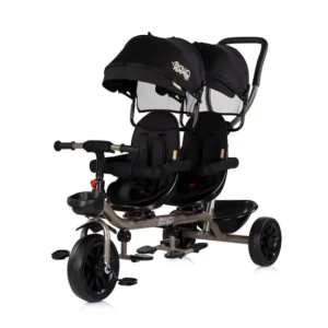 Chipolino tricikl za dvoje djece "Hip Hop" Noir