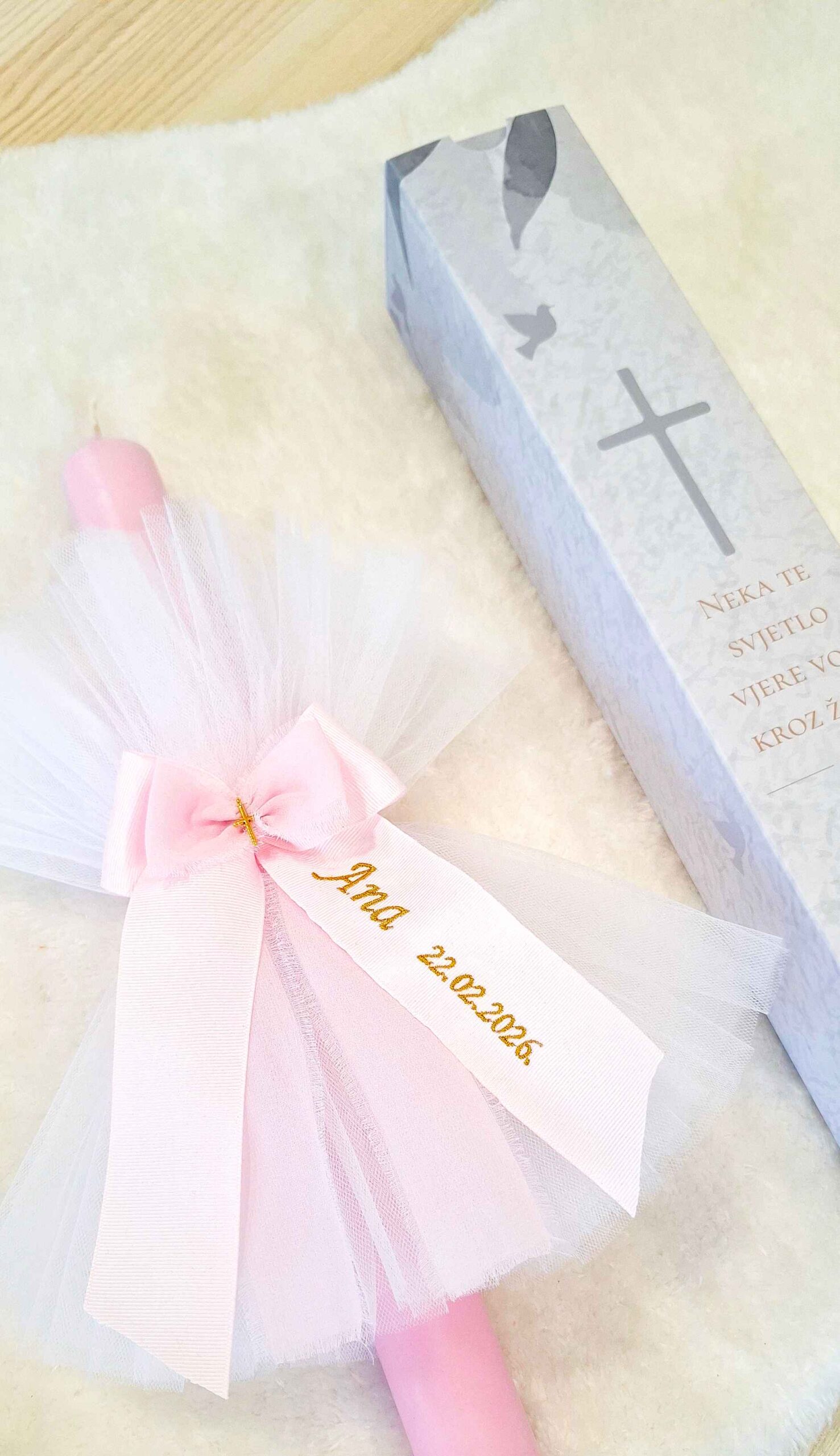Personalizirana krsna svijeća "Svjetlo vjere" - Slika 3